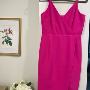 Gianni Bini Fuchsia Wrap-Front Midi Dress